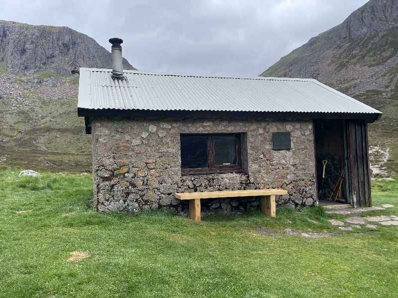 The bench at Huchison Hut