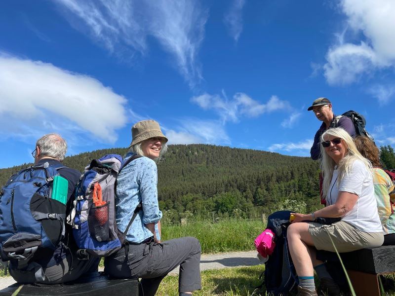 A group of people having a rest near Deeside Way, Ballater