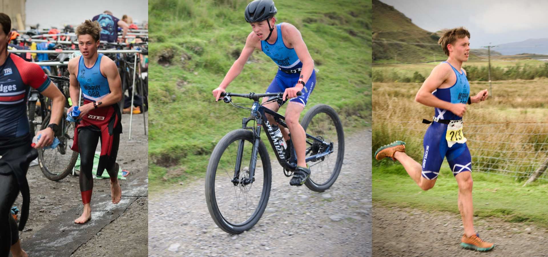 Euan competing in a Triathlon