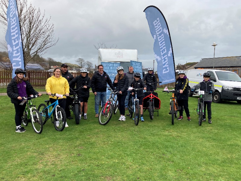 A group of people on their bikes