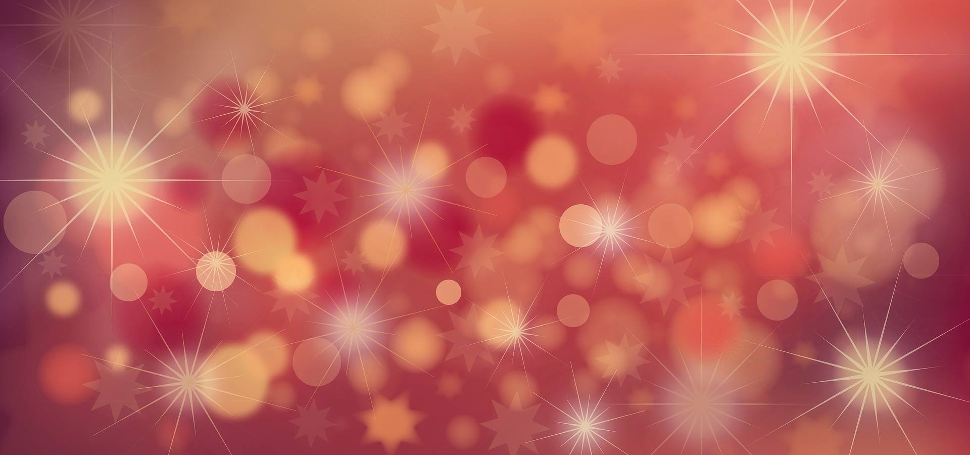 red background with sparkling lights