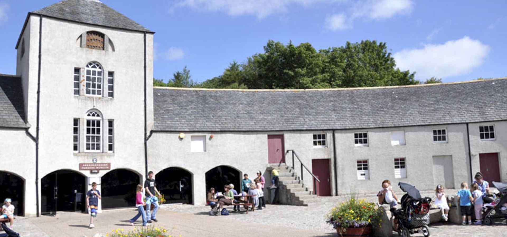 Front of horseshoe shaped steading museum