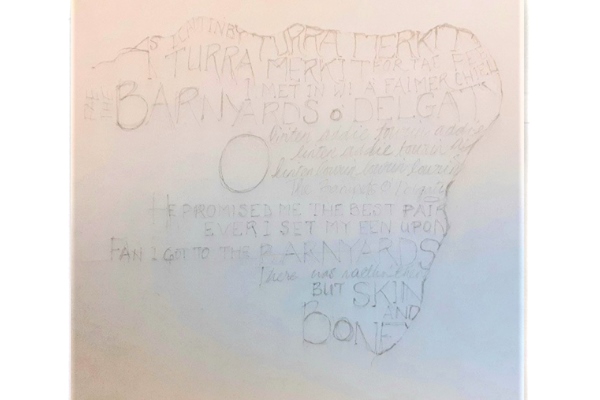 lightly draw the lyrics using a pencil