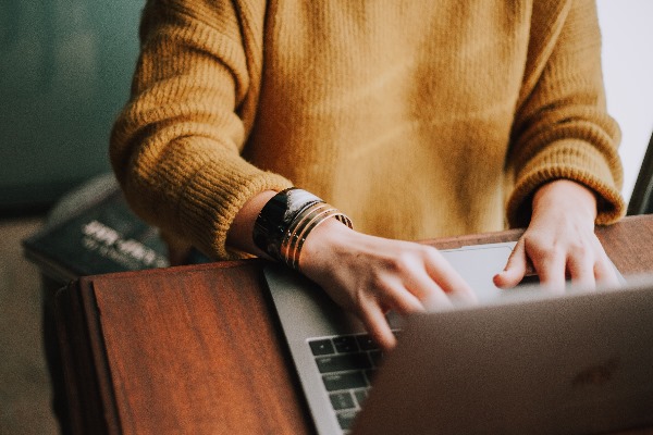 A person working on a laptop