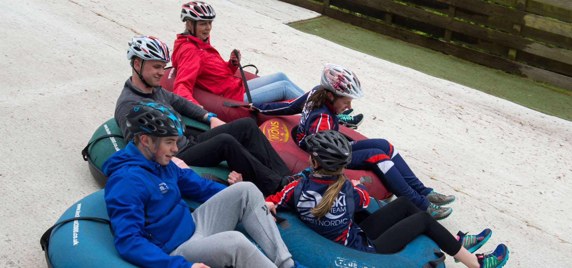 a family group tubing