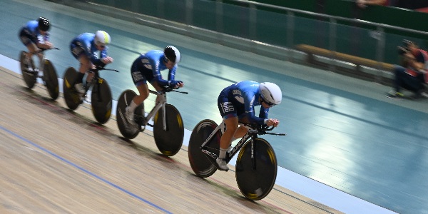 The Alba Cycling Team on the cycle track